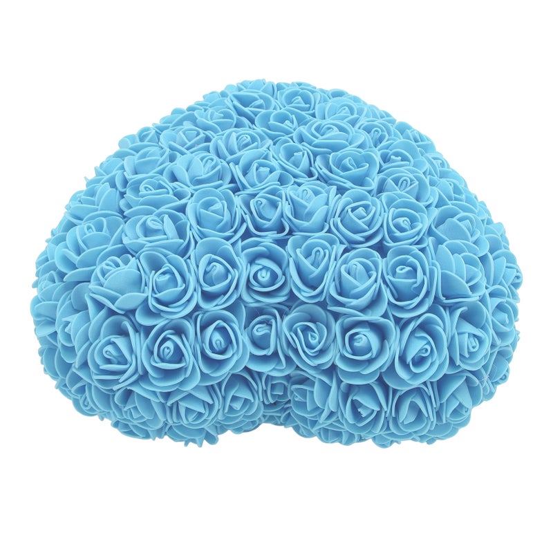 Foam Fake Roses Handcrafted Romantic Decorative Heart Shape Artificial Roses with String Light for Bedroom Wedding Blue - Image 5