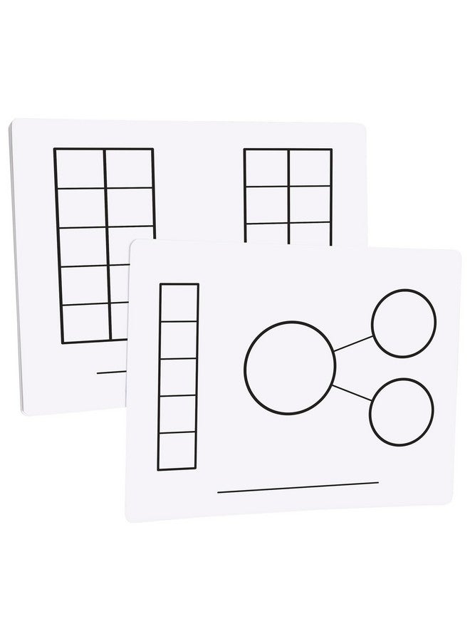 Didax 211011 Educational Resources Write-On Wipe-Off Five And Ten-Frame Mats, Set Of 10,Multicolor - Image 1