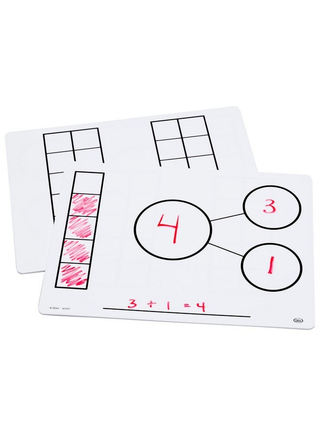 Didax 211011 Educational Resources Write-On Wipe-Off Five And Ten-Frame Mats, Set Of 10,Multicolor - Image 2