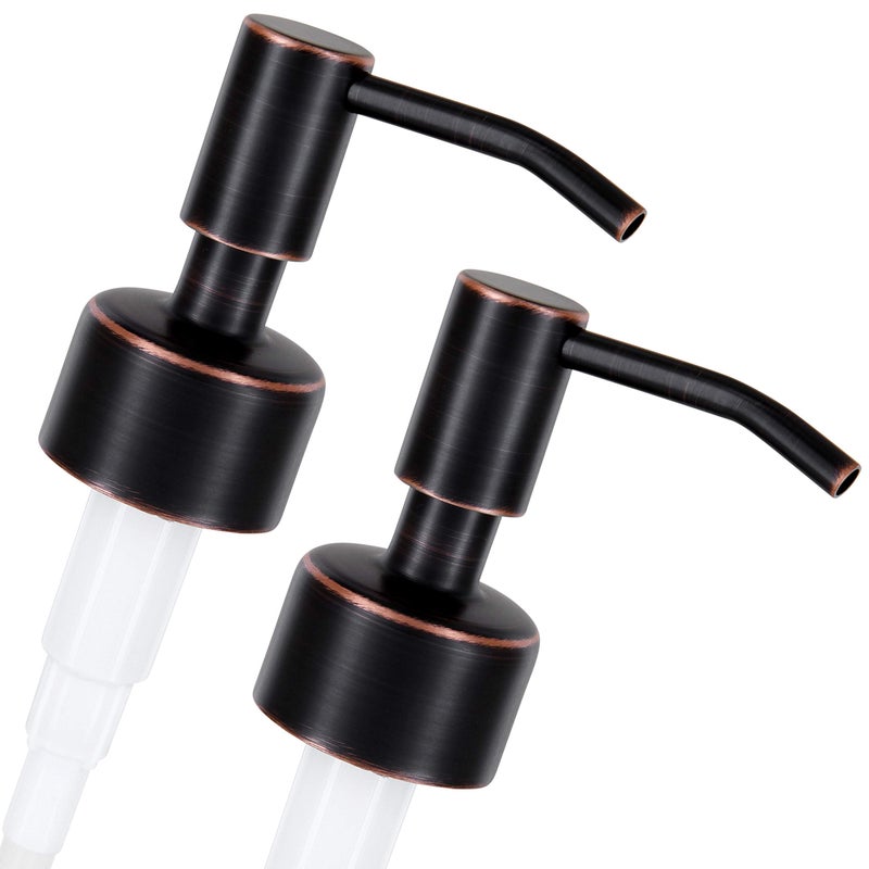 ALTGLAS Twin Pack  2X Stainless Steel Soap Pump Budapest as Replacement for Liquid Hand Soap Dispensers Black Copper OilRubbed  Fits eg Jack Bottle