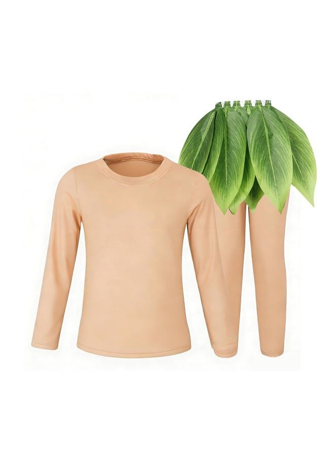 Jurebecia Ocean Adventure Costume Role Play for Little Boys Long Set Toddler Kids Halloween Costume with Leaf Skirt Birthday Party Outfit Size 4T/5-6 Years - Image 1
