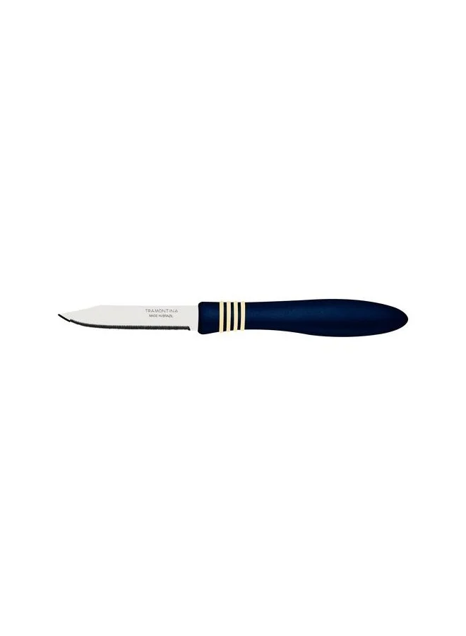 TRAMONTINA Tramontina Cor&Cor 2 Pieces Paring Knife Set with Stainless Steel Blade and Dark Blue Polypropylene Handle