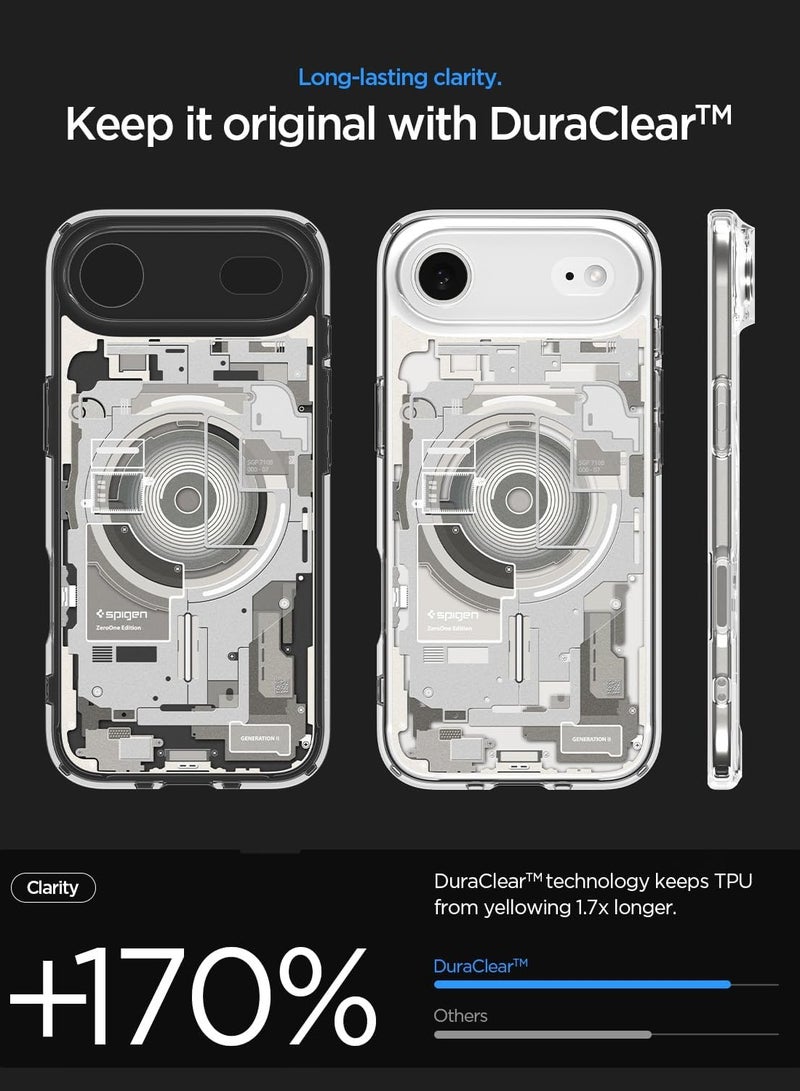 Spigen Ultra Hybrid MagFit iPhone 17 Air Case Cover with MagSafe (2025) - Zero One Natural Titanium - Image 4