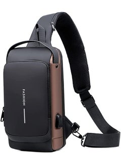 Generic SUPAAR Anti theft Crossbody Sling bag, Shoulder Backpack, Lightweight Chest Daypack with USB Charging Ports  - Image 1