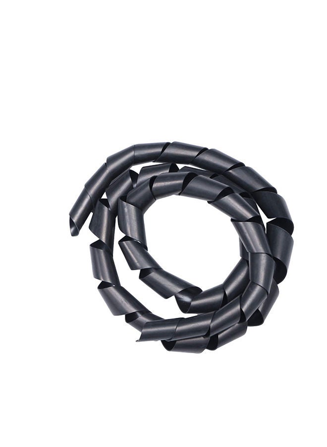 HASANAT ESSENTIALS 20mm OD Big Size Cable Management Sleeves Cable Organizer Coiled Tube Flexible & Expandable Cable Collector for Tv Computer (Black)