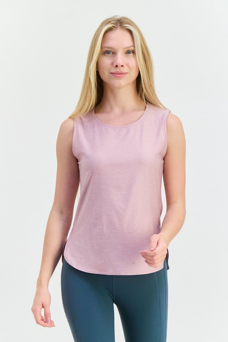 HEAD Women Sportswear Fit Sleeveless Training Tank Top, Mauve Shadows - Image 1