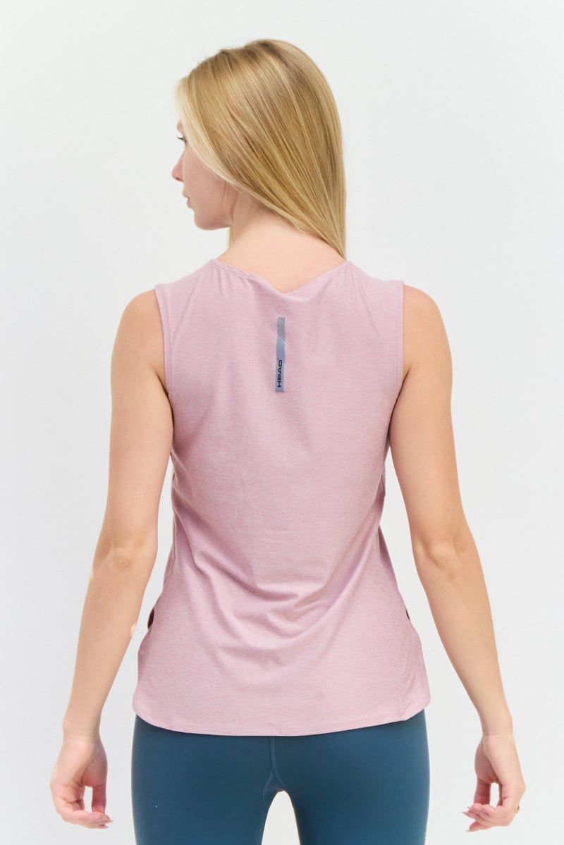 HEAD Women Sportswear Fit Sleeveless Training Tank Top, Mauve Shadows - Image 4