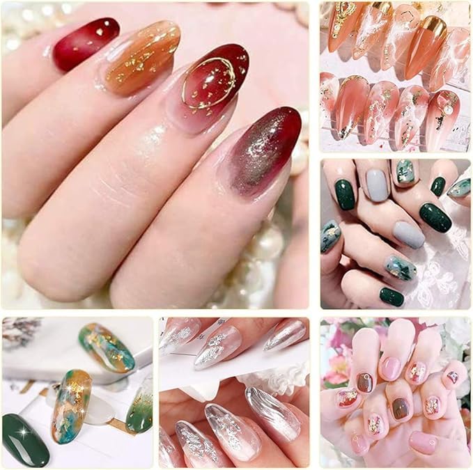 A.K GOLD LEAF Gold Leaf Gilding Flakes Silver Leaf Metallic Foil Flakes Imitation Copper Leaf Kit for Resin Nail Painting Art Craft Jewellery Making Decoration 3 Packs 3gBags - Image 5