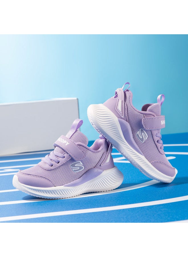 Snoopysnoopy Kids Running Shoes Student White Shoes Boys And Girls Shock Absorbing Sports Shoes 3801 Purple Size 29 - Image 2