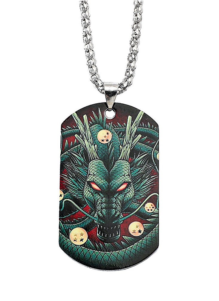 KUYING Dragon Ball Color Printed Stainless Steel Necklace 