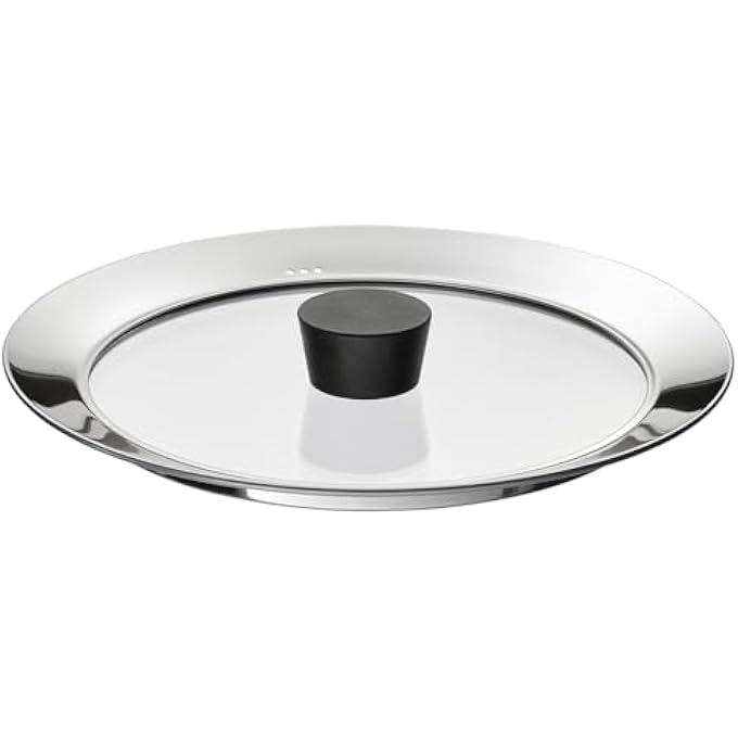 BS Case Ikeaa Klockren Glass Lid 24 Cm 95 Inches Fits Two Cookware Sizes Tempered Glass Stainless Steel Phenolic Plastic DishwasherSafe - Image 1