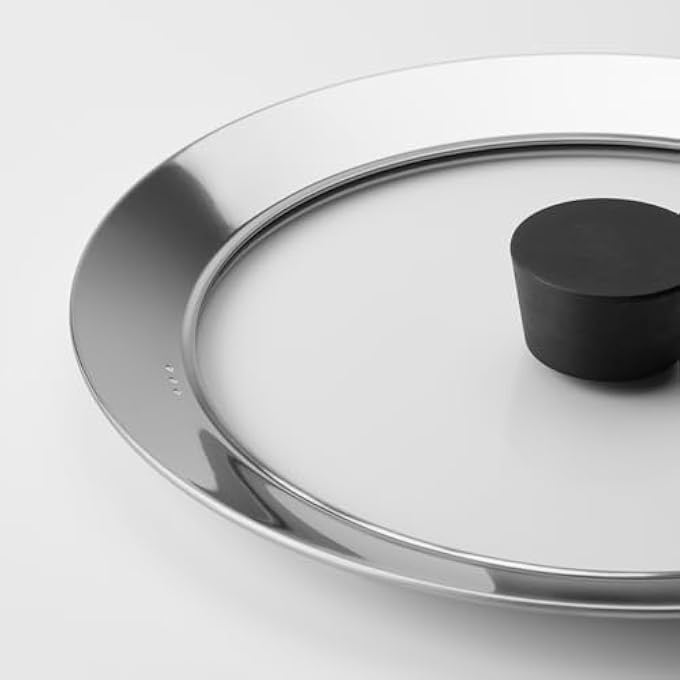 BS Case Ikeaa Klockren Glass Lid 24 Cm 95 Inches Fits Two Cookware Sizes Tempered Glass Stainless Steel Phenolic Plastic DishwasherSafe - Image 3
