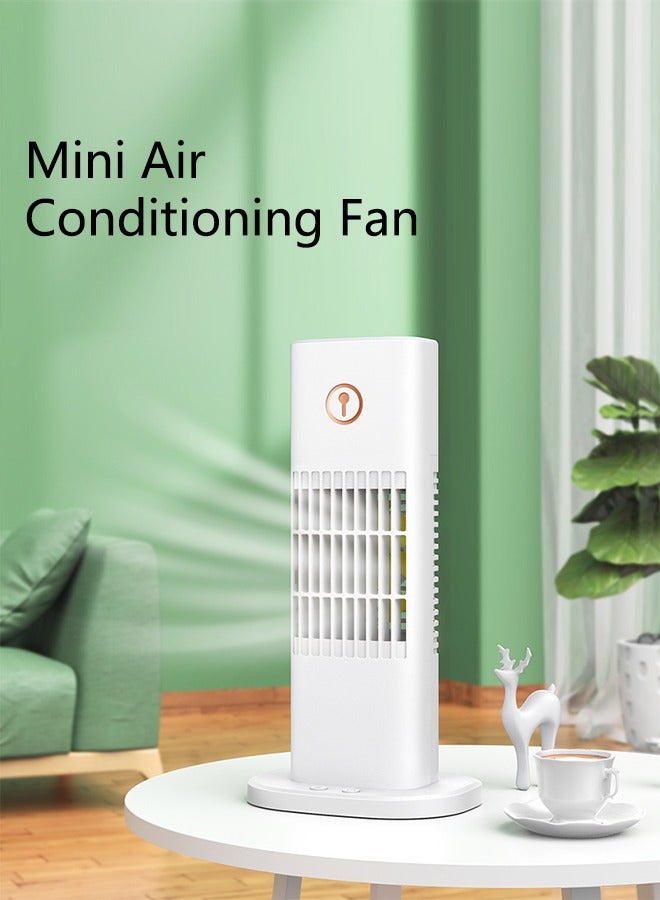 Portable Air Conditioners, Mini Evaporative Air Cooler, 300ml Evaporative Air Cooler 3 Speeds,USB Personal Air Conditioner, 4-hour Timer Portable AC Cooling Fan for car Home Office Room(White) - Image 1