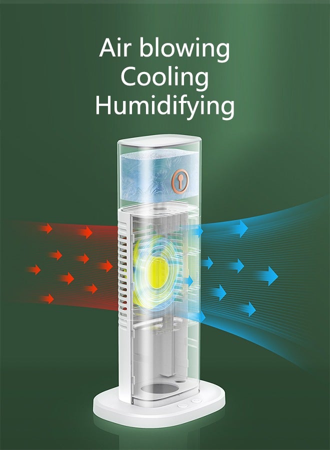 Portable Air Conditioners, Mini Evaporative Air Cooler, 300ml Evaporative Air Cooler 3 Speeds,USB Personal Air Conditioner, 4-hour Timer Portable AC Cooling Fan for car Home Office Room(White) - Image 3