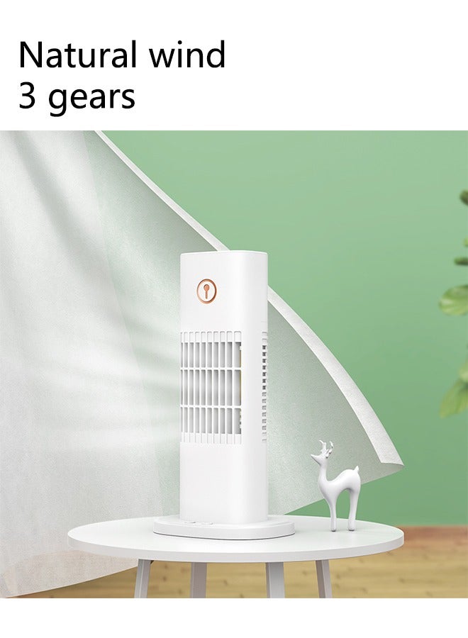 Portable Air Conditioners, Mini Evaporative Air Cooler, 300ml Evaporative Air Cooler 3 Speeds,USB Personal Air Conditioner, 4-hour Timer Portable AC Cooling Fan for car Home Office Room(White) - Image 4