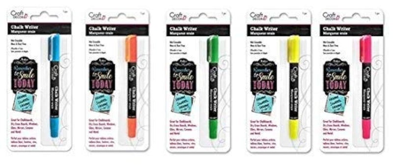 Craft Decor Chalk Writer Bundles Pen for Writing Glass WindowsMirrorWindshield BlueOrangeGreenYellowPink