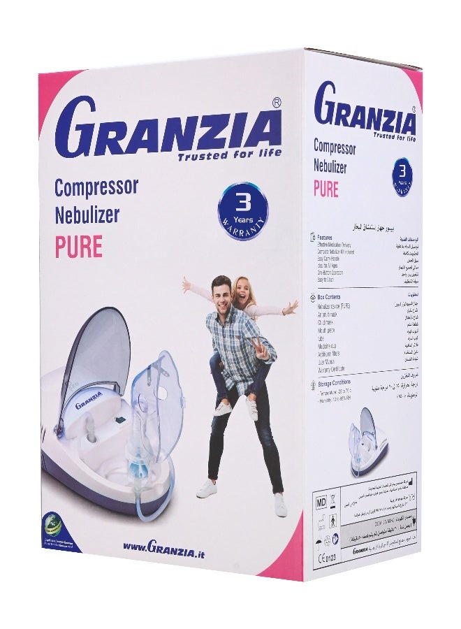 Granzia Pure Compressor Nebulizer – Steam Inhaler Machine for Adults & Kids – With Medicine Cup, Adult & Child Masks – Quiet, Portable Device for Asthma, Cold, Sinus & Allergy Relief - Image 3