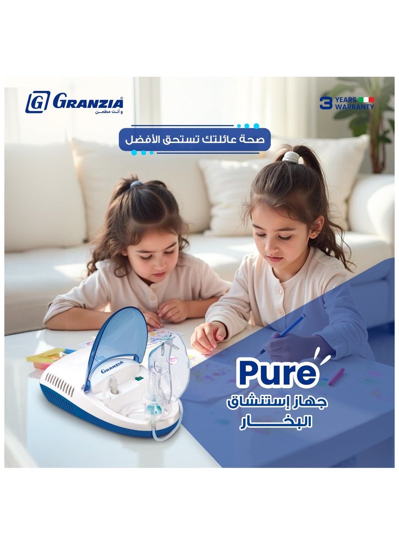 Granzia Pure Compressor Nebulizer – Steam Inhaler Machine for Adults & Kids – With Medicine Cup, Adult & Child Masks – Quiet, Portable Device for Asthma, Cold, Sinus & Allergy Relief - Image 4