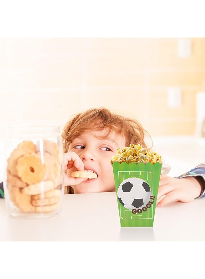 كاست ويف حاويات الوجبات الخفيفة 30 قطعة، صندوق الفشار، صندوق الوجبات الخفيفة الورقي، حاوية بنمط كرة القدم، حاملات وجبات خفيفة للبطاطس المقلية، مناسبة لحفلات كرة القدم، حاويات الطعام - Image 2