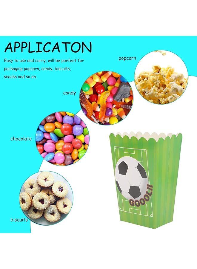 كاست ويف حاويات الوجبات الخفيفة 30 قطعة، صندوق الفشار، صندوق الوجبات الخفيفة الورقي، حاوية بنمط كرة القدم، حاملات وجبات خفيفة للبطاطس المقلية، مناسبة لحفلات كرة القدم، حاويات الطعام - Image 4