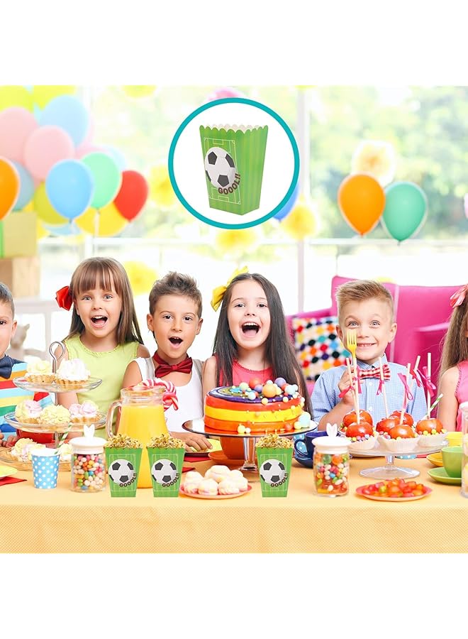 كاست ويف حاويات الوجبات الخفيفة 30 قطعة، صندوق الفشار، صندوق الوجبات الخفيفة الورقي، حاوية بنمط كرة القدم، حاملات وجبات خفيفة للبطاطس المقلية، مناسبة لحفلات كرة القدم، حاويات الطعام - Image 3