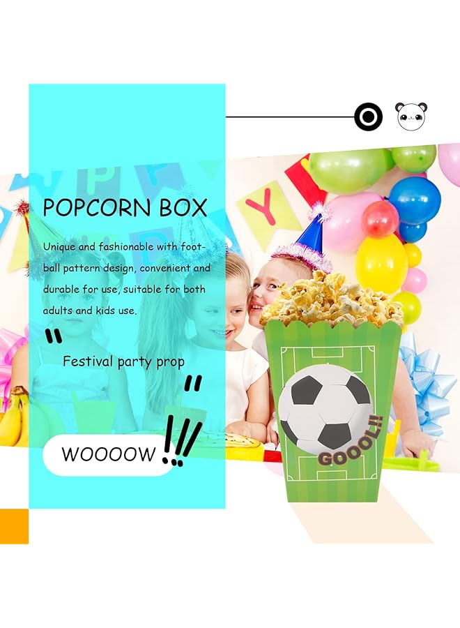 كاست ويف حاويات الوجبات الخفيفة 30 قطعة، صندوق الفشار، صندوق الوجبات الخفيفة الورقي، حاوية بنمط كرة القدم، حاملات وجبات خفيفة للبطاطس المقلية، مناسبة لحفلات كرة القدم، حاويات الطعام - Image 5