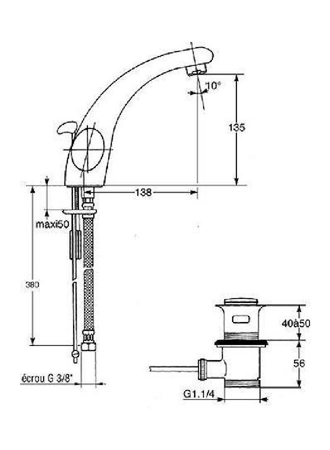 Jacob Delafon Galatee basin mixer E72710 - Image 2