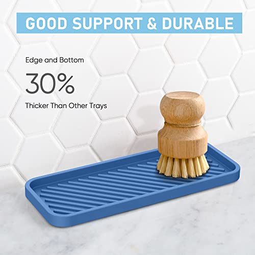 EG-SIPRO Kitchen Sink Organizer Tray,Sponge Holder for Kitchen Sink Bathroom Counter Tray Sponge Caddy Silicone Soap Holder for Soap dispenser, Bottle, Dishwashing Accessories(2-pack) - Image 4