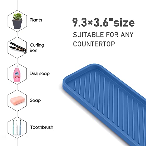 EG-SIPRO Kitchen Sink Organizer Tray,Sponge Holder for Kitchen Sink Bathroom Counter Tray Sponge Caddy Silicone Soap Holder for Soap dispenser, Bottle, Dishwashing Accessories(2-pack) - Image 5