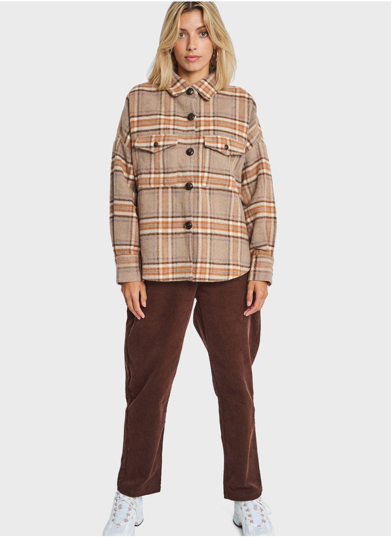 Native Youth Checked Shacket  - Image 1