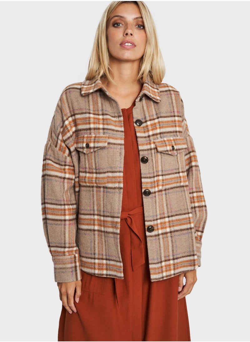 Native Youth Checked Shacket  - Image 4
