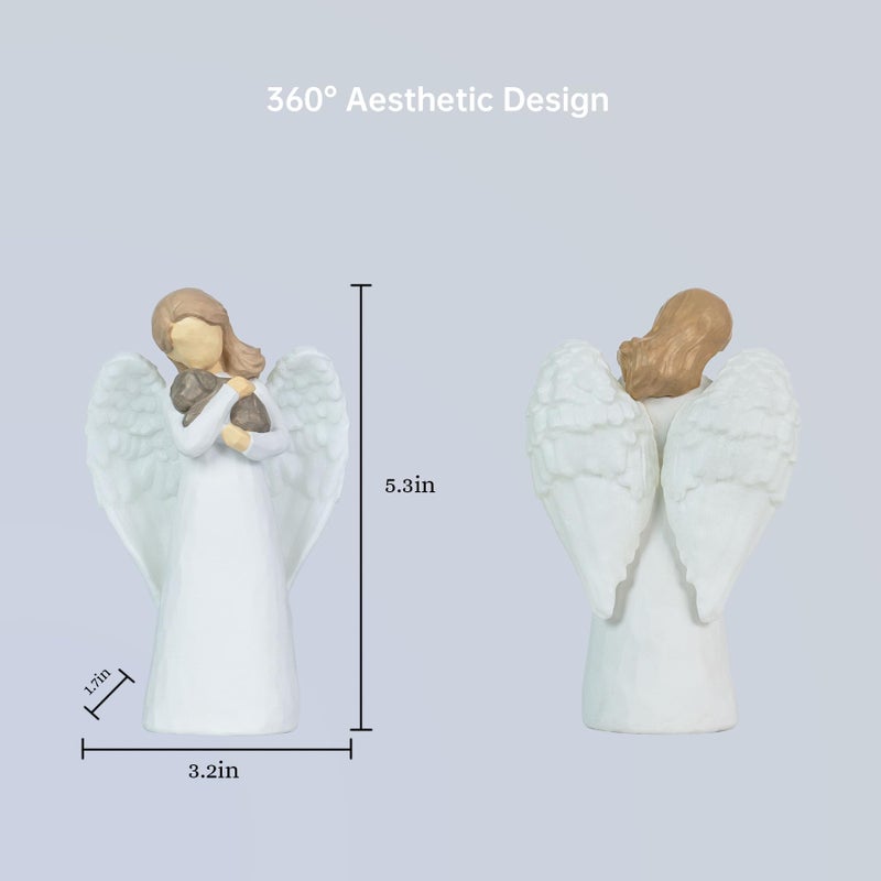 DecorSmart Pet Loss of Dog Sympathy Gift, Angel Pet Memorial Gifts for Loss of Dog Remembrance Bereavement Rainbow Bridge Passing Away Gifts Figurines (Angel) - Image 5
