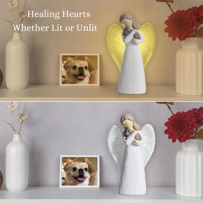DecorSmart Pet Loss of Dog Sympathy Gift, Angel Pet Memorial Gifts for Loss of Dog Remembrance Bereavement Rainbow Bridge Passing Away Gifts Figurines (Angel) - Image 3