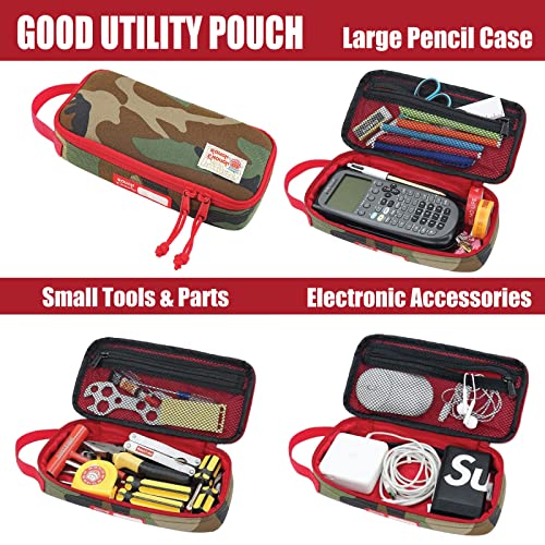 RE ROUGH ENOUGH Rough Enough Large Pencil Case Box for Boys Kids Adults Small Tool Bag Pouch for Men Tactical Gear Art Supply Organizer in Camo Cordura - Image 5