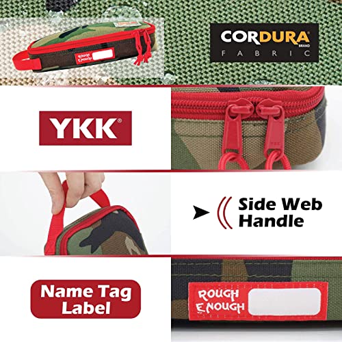 RE ROUGH ENOUGH Rough Enough Large Pencil Case Box for Boys Kids Adults Small Tool Bag Pouch for Men Tactical Gear Art Supply Organizer in Camo Cordura - Image 4