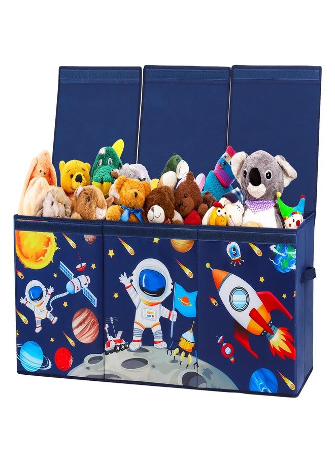 Decalsweet Large Toy Box Chest Organizer with Flip Lid for Kids, Collapsible Oxford Toy Storage Box with Handles for Boys Girls, Sturdy Waterproof Storage Organizer for Bedroom Playroom Nursery, 37.7×12.5×15.7'' - Image 1