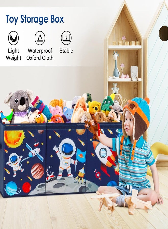 Decalsweet Large Toy Box Chest Organizer with Flip Lid for Kids, Collapsible Oxford Toy Storage Box with Handles for Boys Girls, Sturdy Waterproof Storage Organizer for Bedroom Playroom Nursery, 37.7×12.5×15.7'' - Image 5