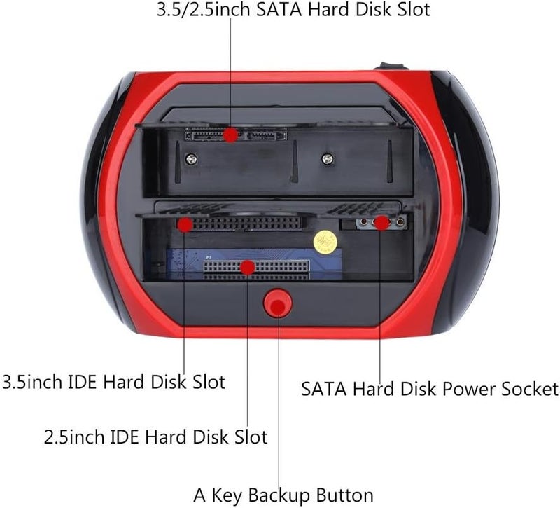comfrt 2.5"/3.5" Hard Disc Base Dual SATA IDE HDD Docking Station USB 2.0 Hub - Image 3