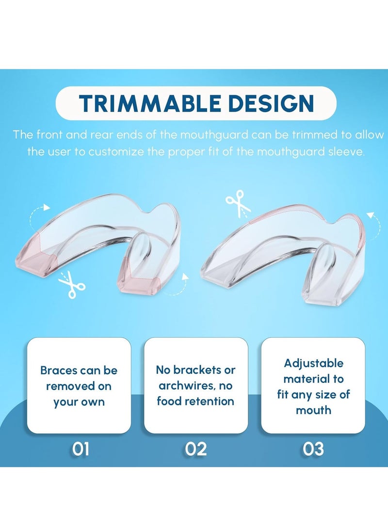 SYOSI Night Guards for Teeth Grinding Mouth Guard for Sleep Mouth Guard for Clenching Teeth at Night, Portable Dental Guard, 2 Sizes for Light Grinding for Adults, Bruxism (Set of 4)  - Image 4