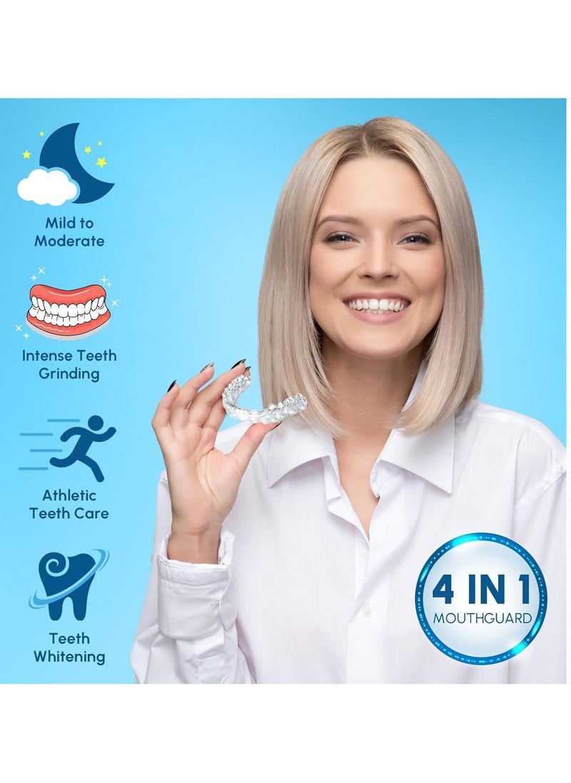 SYOSI Night Guards for Teeth Grinding Mouth Guard for Sleep Mouth Guard for Clenching Teeth at Night, Portable Dental Guard, 2 Sizes for Light Grinding for Adults, Bruxism (Set of 4)  - Image 2