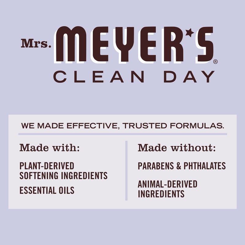 Mrs. Meyer's منعم الأقمشة السائل من ميسيس مايرز، معزّز بالزيوت الأساسية، خالي من البارابين، لافندر، 32 أونصة (32 غسلة) - Image 3
