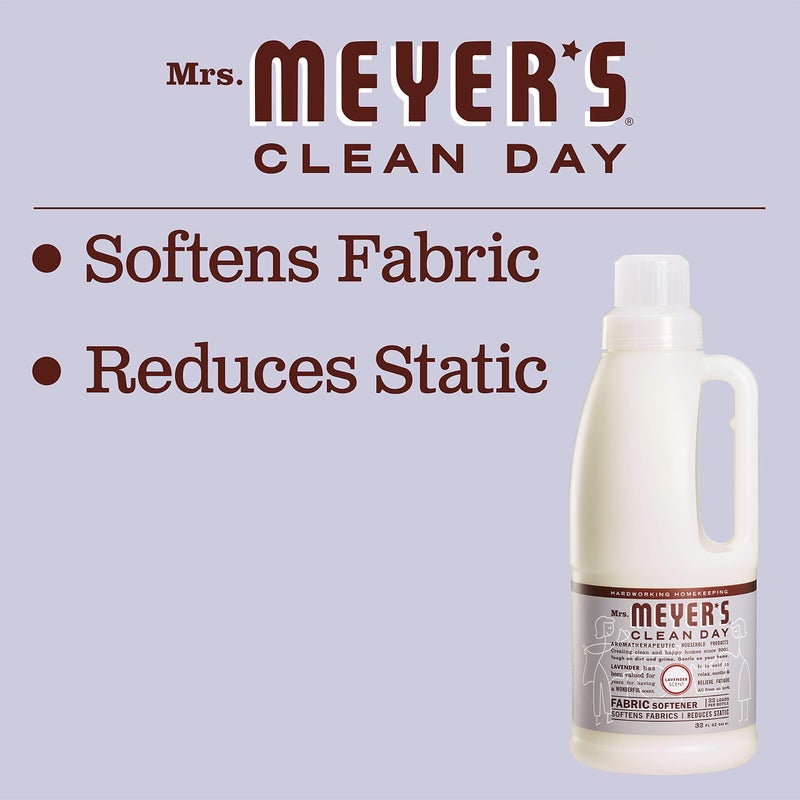 Mrs. Meyer's منعم الأقمشة السائل من ميسيس مايرز، معزّز بالزيوت الأساسية، خالي من البارابين، لافندر، 32 أونصة (32 غسلة) - Image 4