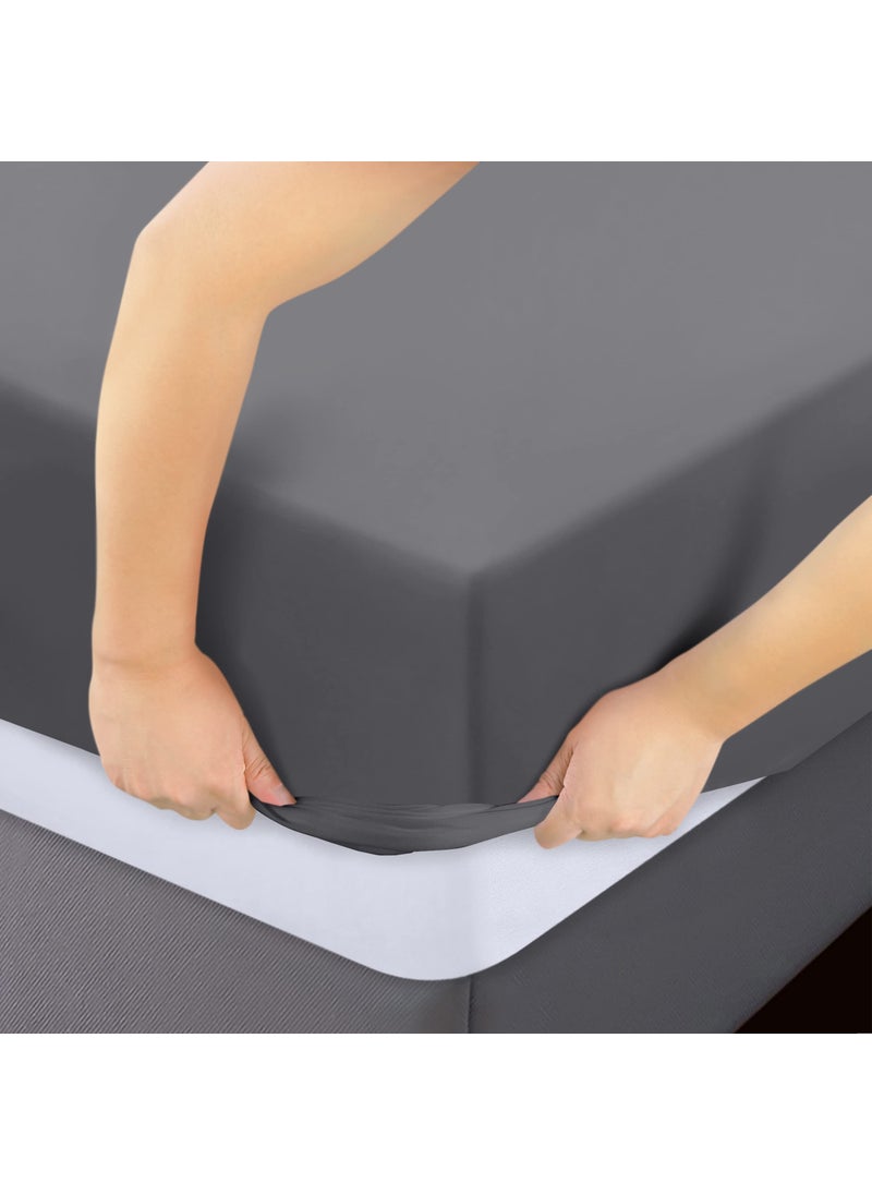 Utopia Bedding Utopia Bedding King Fitted Sheet - Extra Deep Pocket - 21 Inch Deep Pocket - Soft Microfiber -Shrinkage and Fade Resistant-Easy Care -1 Fitted Sheet Only (Grey)  - Image 3