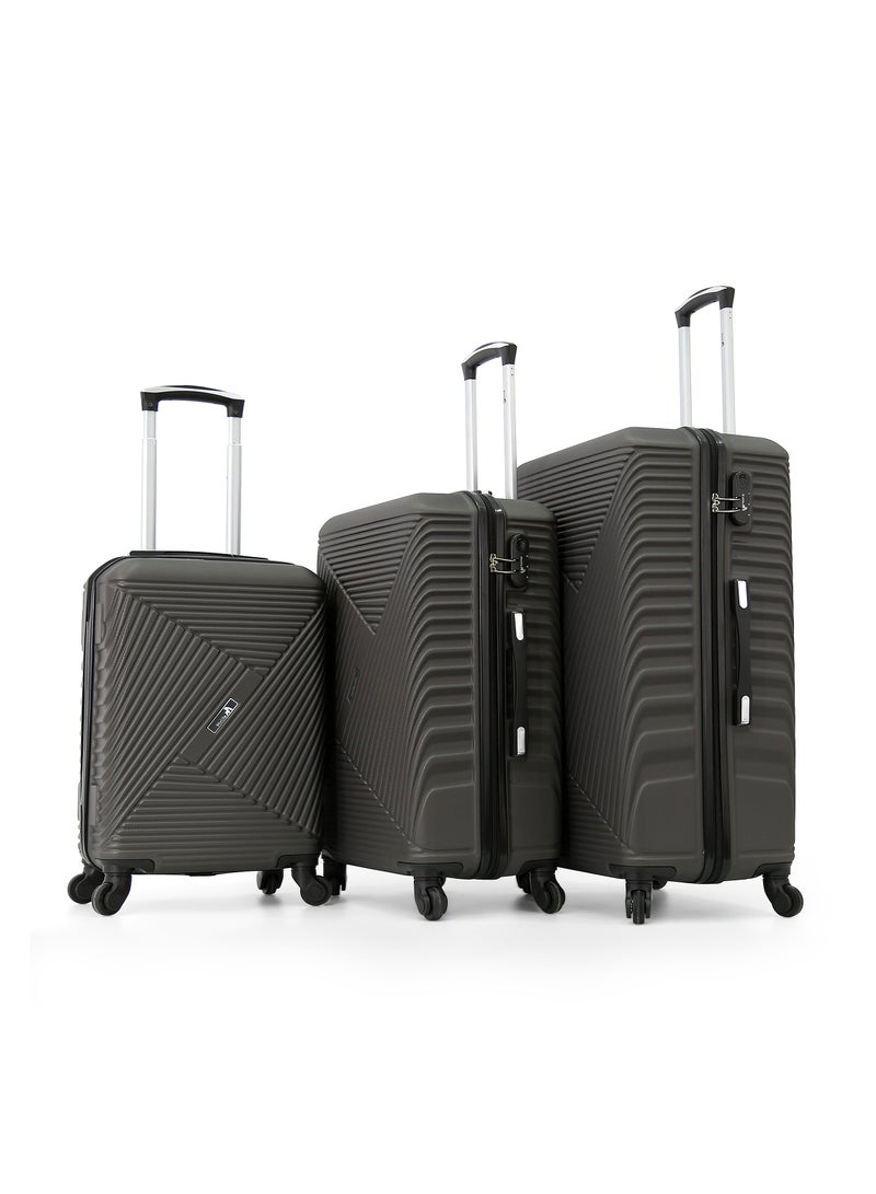 Melife Hardside Luggage Trolley Bag 3-Piece set,Grey (S-20",M-24",L-28",XL-32" ) - Image 1