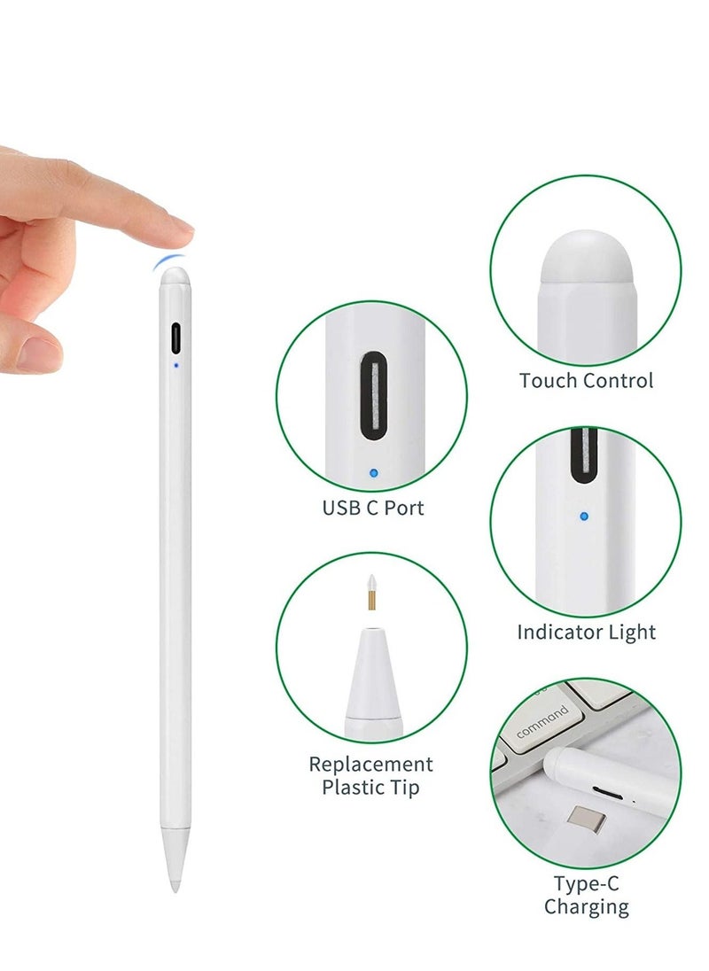 iPad Pen for Apple iPad Pro/Air/Mini Pencil,1.5mm Palm Rejection Active Stylus for 2018-2022 iPad Pro 11/12.9 ,iPad Air 5th/4th/3rd,iPad 9/8/7/6th iPad Mini 6th/5th for Precise Writing Drawing White  - Image 5