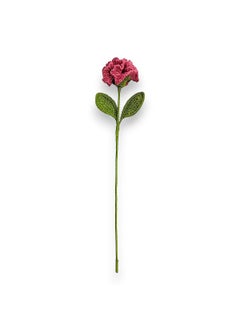 Happy Threads Happy Threads| Colourful Carnations, Eco-Friendly Handcrafted Single Stem Crocheted Flowers - Child-Safe, Lead-Free, Sustainable Decor & Gift Solution (Dark Pink) 