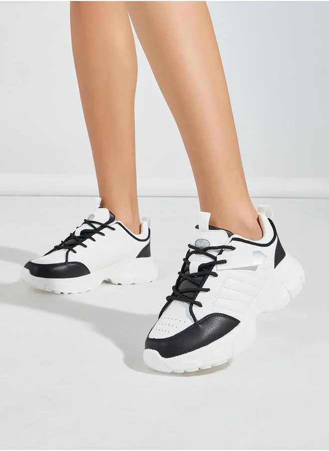 Styli Mono Lace Up Chunky Sneakers