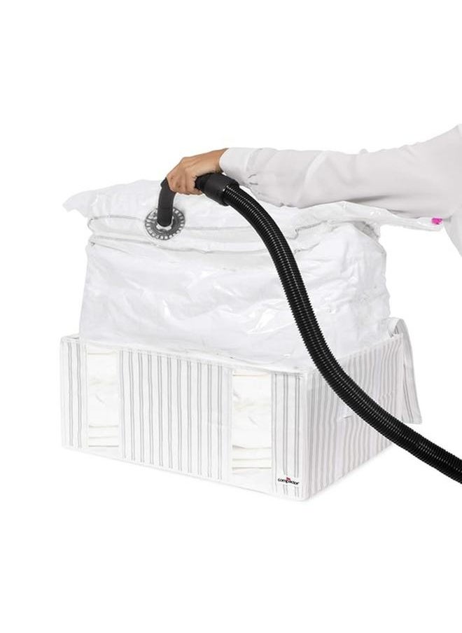 COMPACTOR SpSaving Semi Rigid Zipper Closure Vacuum Storage Box Grey and White 210 Liter  - Image 2