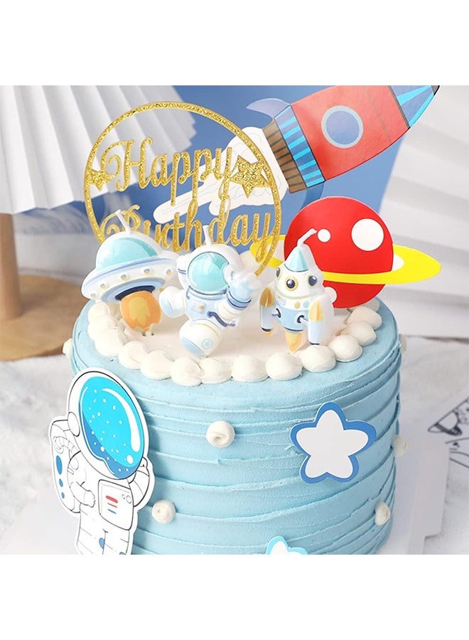 Space 3 Pcs Spaceman Birthday Candles, Space Rocket Spacecraft Candles, Astronaut Theme Candles for Birthday Party Baby Shower - Image 3
