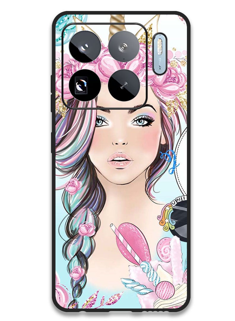 Theodor Case Compatible with Xiaomi 15S Pro 6.73 Inch Protection Shockproof Bumper Cover Unicorn Girl - Image 1